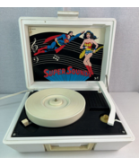 VINTAGE DEJAY WONDER WOMAN &amp; SUPERMAN SP-21 RECORD PLAYER - SPINS !!! - £59.35 GBP