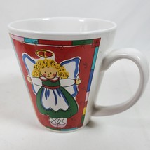 Vintage Christmas Coffee Cup Mug Ceramic Angel Stocking Dove - £12.55 GBP