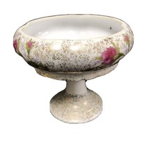 Vintage Compote By Betson’s  Handpainted Porcelain Footed Pink Rose - $18.70 CAD