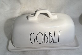 Rae Dunn Covered Butter Dish GOBBLE Large Letters Container by Magenta - £19.71 GBP