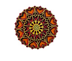 Heart Mandala Layered Wood Wall Art – 6-Layer Vibrant Love-Themed Decor - $48.00