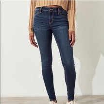 Hollister Super Skinny Mid-Rise Jeans Girls 00 Dark Wash Blue Denim Pants - £23.46 GBP