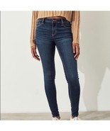 Hollister Super Skinny Mid-Rise Jeans Girls 00 Dark Wash Blue Denim Pants - £23.46 GBP