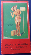 Vintage Willard Nusbaum Syracuse Ind Cute Lady Hitchhiker Notepad  - £3.13 GBP