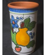 Vintage Italy Made 9&quot; Terracotta Utensil Holder Wine Cooler - Hand Painted - €19,23 EUR