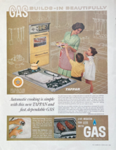 1963 Tappan Vintage Print Ad Gas Builds-In Beautifully Mom And Kids Baking - £11.55 GBP