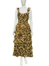 Doen Women&#39;s Floral Printed Ruffle Smocked Flared Tiered Layer Maxi Gown Dress M - £205.57 GBP