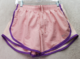 Nike Shorts Women&#39;s Medium Pink Mesh Underwired Pantie Dri Fit Logo Draw... - £10.88 GBP