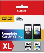 Canon Pg-260 Xl / Cl-261 Xl Value Pack, Multi, Once Size, Compatible To ... - $120.26 CAD