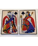Needlepoint Needlework Crewelwork Handmade Framed Vegas Poker King &amp; Que... - $894.98