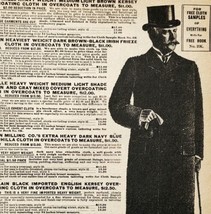 1900 Men&#39;s Overcoats w/Top Hat  Advertisement Victorian Sears Roebuck 5.... - £15.70 GBP