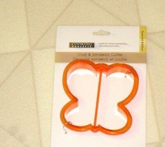 Butterfly Shape Plastic Crust & Sandwich Cutter Orange New - $4.46