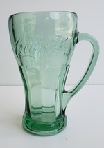 Vintage Green Libbey Coca-Cola Thick Heavy Glass Soda Malt Mug w/ Handle 14 oz. - £20.23 GBP