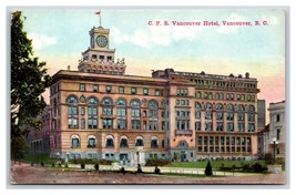 CPR Vancouver Hotel Vancouver British Columbia Canada UNP DB Postcard N22 - $8.86