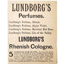 Lundborg&#39;s Perfume Colognes 1885 Advertisement Victorian Beauty ADBN1A14 - $19.99