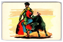 Painting of Matador Bullfighter and Bull Mexico UNP Chrome Postcard Z6 - £2.33 GBP