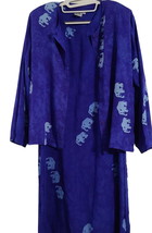 Go Fish Womens Two Piece Jacket Dress Blue Size Small Elephants Long Sle... - £12.13 GBP