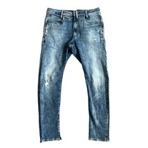 G-Star Men’s D-Staq 3D Super Slim Jeans Sz 32 Blue Distressed Denim  - $29.65