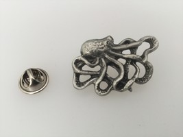 Octopus Pewter Lapel Pin Badge Handmade In UK - $7.50