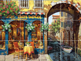 La gensola romantic Italian cafe Venice canal view ceramic tile mural ba... - £47.47 GBP+