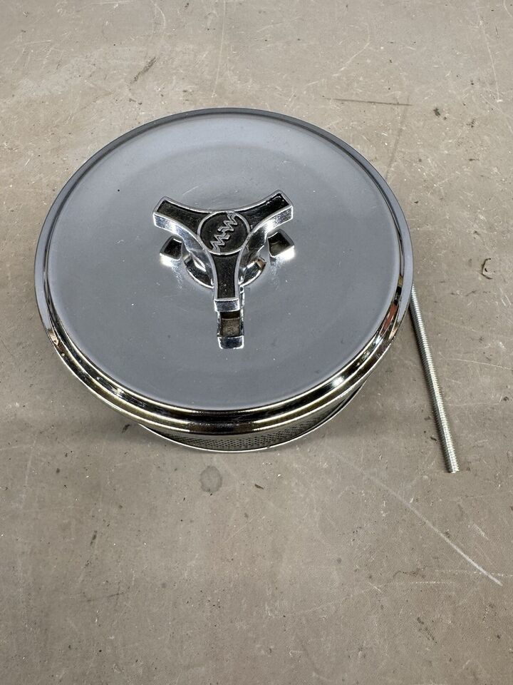 Chrome Air Cleaner 4bbl Chevy Ford Mopar Pontiac Oldsmobile Stud Wing nu... - $46.33