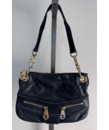 Michael Kors Women&#39;s Jamesport Small Leather Black Shoulder Handbag - $68.97 CAD