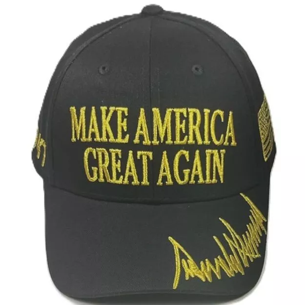 Black Gold &quot;Make America Great Again&quot; Hat 45/47 Signature New! - $27.00