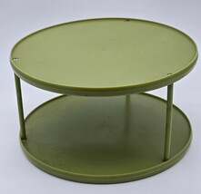 Rubbermaid 2 Tier Lazy Susan Avocado Green Vintage 1970s Kitchen Organizer - $24.87
