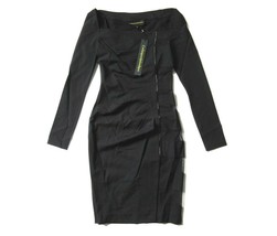 NWT Catherine Malandrino Black Label Psycho Noir Black Stretch Wool Dress 0 $590 - £29.54 GBP