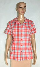 The North Face Vapor Wick Red Blue Plaid Button Down Short Sleeve Shirt ... - £23.64 GBP