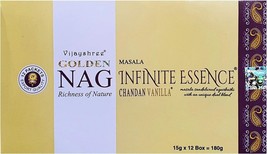 Vijayshree Golden Nag Enfinite Essence Incense 15gm x 12boxes = 180 Sticks - £15.04 GBP