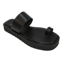 Black platform shoes, Leather Sandals Women, Wedge Sandals, Greek Sandals, Summe - £57.34 GBP