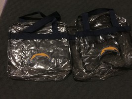 Pair of Los Angeles Chargers Clear Plastic Totes for Stadium Use  - £15.97 GBP