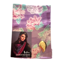 Berkshire Vintage Designer Scarf and Gold Plated Clip Vintage 1990s Purple - $276.61 MXN