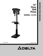 Delta 14-070 14" Floor Drill Press Instruction Manual - $20.24