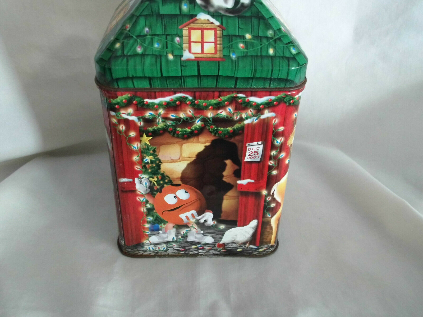 M&M's Christmas Village Canister Cannister Limited Edition Reindeer Farm 16 2003 - £1.59 GBP