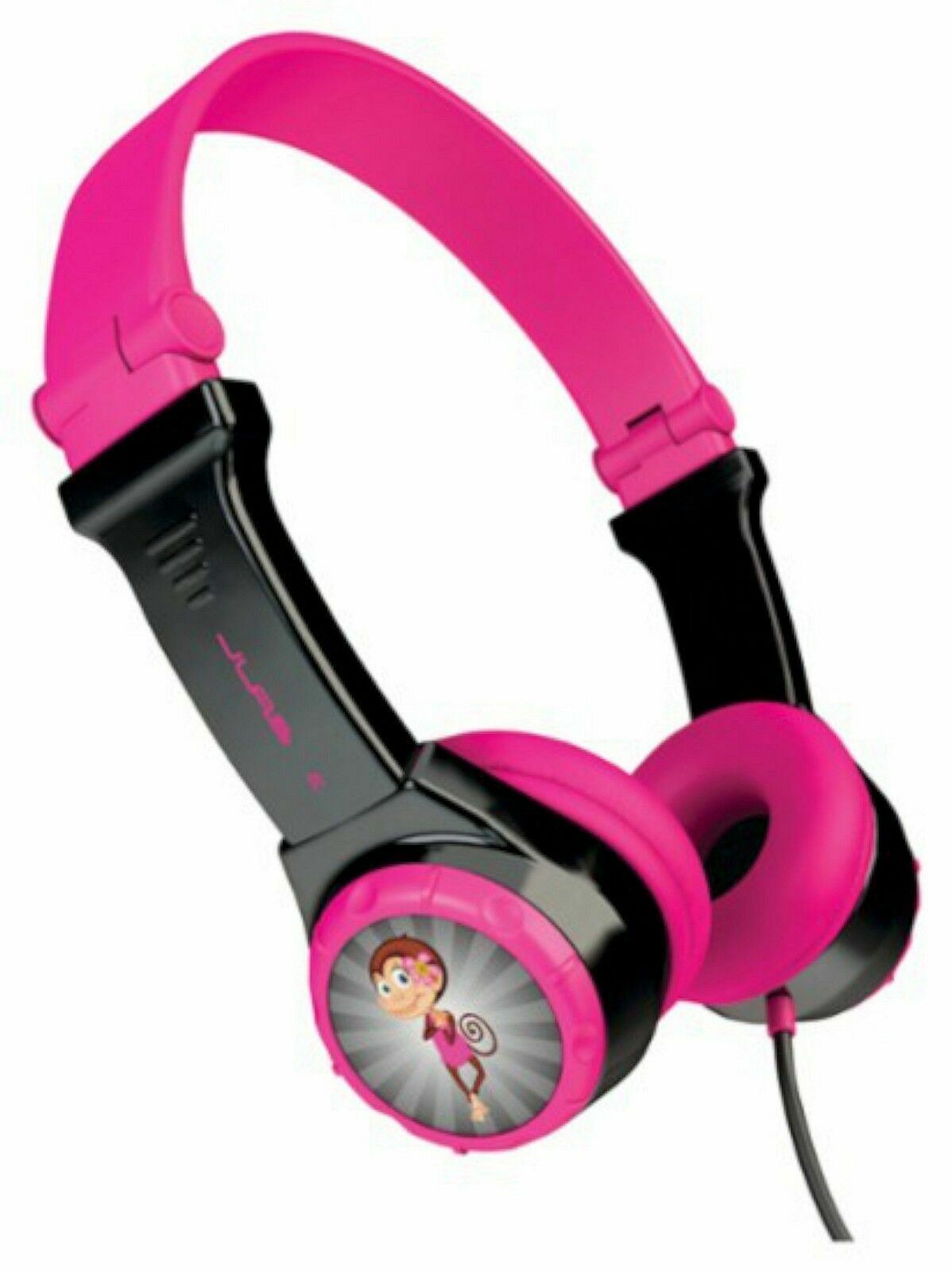 Primary image for NEW JLab JBuddies PINK/BLACK Folding On Ear Wired KIDS Headphones portable safe