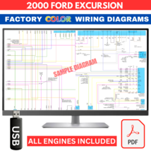 2000 Ford Excursion Complete Color Electrical Wiring Diagram Manual USB - $24.95