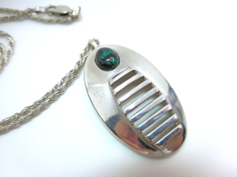 Israel Artisan Modern Eilat Stone Sterling Silver Necklace Pendant - $61.75