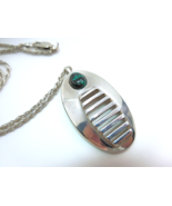 Israel Artisan Modern Eilat Stone Sterling Silver Necklace Pendant - $61.75