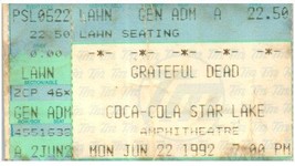 The Grateful Dead Concert Ticket Stub June 22 1992 Pittsburgh Pennsylvania - £18.99 GBP