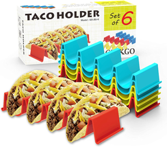 GINKGO Taco Holder Stand Set of 6 - Taco Truck Tray Style Rack, Holds up... - £10.27 GBP