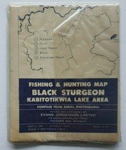 1970 Fishing &amp; Hunting Map NO.102 Black Sturgeon Kabitotikwia Lake Area ... - $16.99