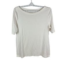 Talbots Womens Stretch Weekend Tee XL 3/4 Sleeve White Cotton/Spandex - £14.58 GBP