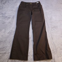 Ann Taylor Loft Stretch Pants Brown Chino Casual Snap Ankle Flare Womens 0 - £23.35 GBP