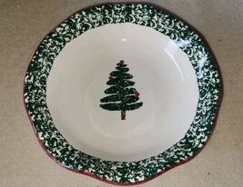 Furio Home VTG 1997 Holiday Christmas Tree Bowl 7.5" Spongeware Scallope... - $14.99
