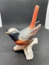 Goebel Redstart Rouge Bird Figure 1975 Red and Black Bird on Twigs - £15.37 GBP