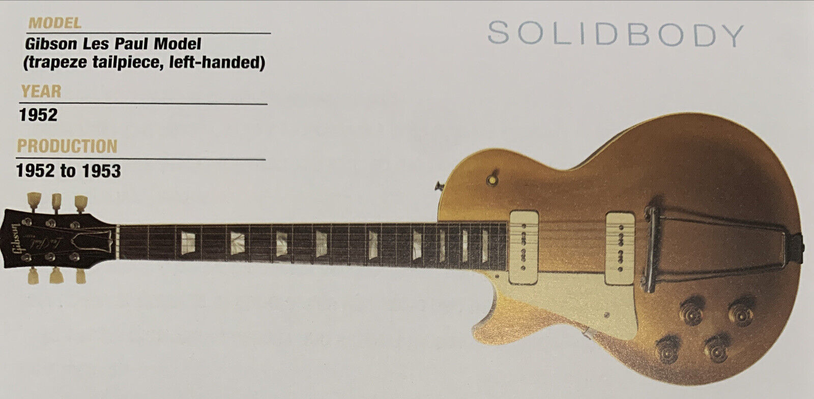 1952 Gibson Les Paul Trapeze Tailpiece Guitar Fridge Magnet 5.25"x2.75" NEW - £3.06 GBP