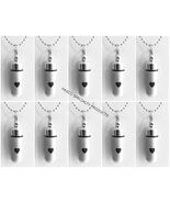 Set of TEN Brushed Silver CREMATION URN Necklaces w/Simple Engraved Hear... - $65.00