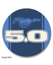 Ford Mustang 5.0 Car Vehicle Logo Poster Metal Round Sign 8x8in Vintage A - $24.74